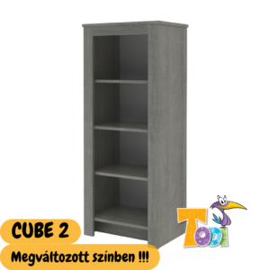 Cube 2 – keskeny nyitott polcos szekrény (140 cm magas)